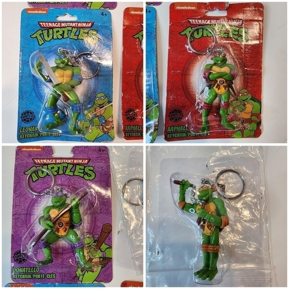 Nickelodeon 4 Teenage Mutant Ninja Turtles keychains new damaged boxes pls read - Picture 2 of 8